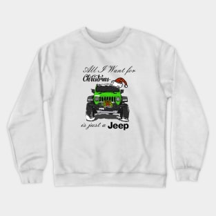 Christmas Jeep Green Crewneck Sweatshirt